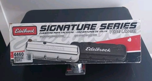 Edelbrock 4460 Signature Series Chrome Valve Cover Set, Oil Fill ,breather Set - Picture 2 of 10