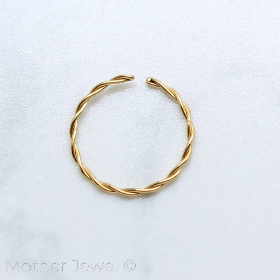 20G 14K YELLOW GOLD IP ANNEALED BENDABLE HOOP CARTILAGE SEPTUM NOSE HELIX RING - Изображение 4 из 4