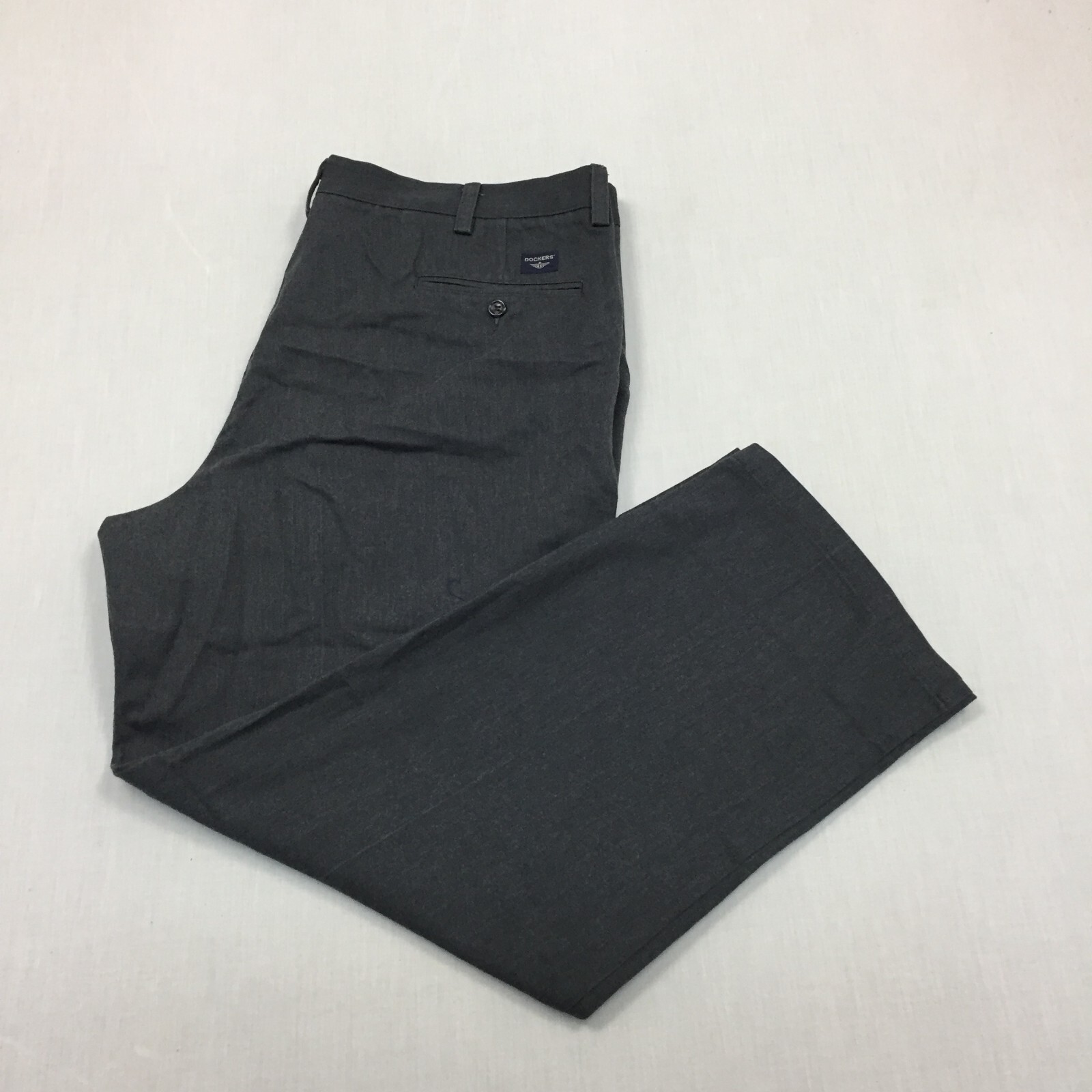 Dockers Chino Trousers Cotton Pants Straight Fit Mens Size 40W 29L Grey