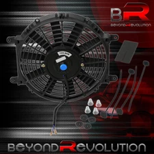 Universal 10" Slim 1730CFM Performance 12V Electric Black Push Pull Radiator Fan