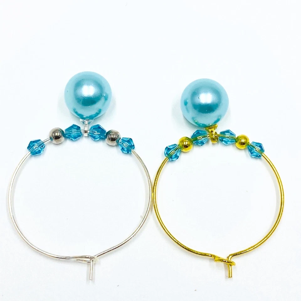 Marcador artesanal de cristal de copa de vino con cuentas de bola de arco iris 10X 629 Foto 2 de 4