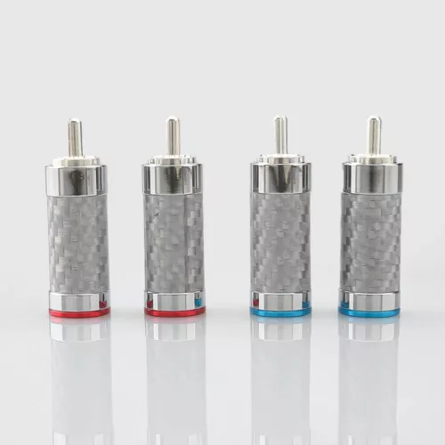 4pcs Speaker Cable Connector Silver Plated Copper RCA Plug for Audio Signal Wire - Picture 2 of 8