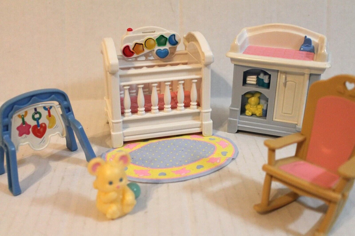 Fisher Price Loving Family Dollhouse Nursery Set Baby Bed Crib w