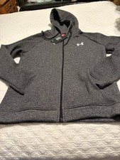 NEW Under Armour Hoodie Men's Sz S Fleece Cold Gear Loose Fit Full Zip Gray