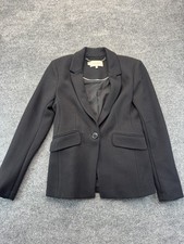 Hobbs London Blazer Jacket Womens 2 Black Lined Single-Breasted Office Career