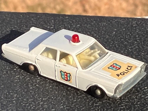 Vintage Lesney Matchbox No. 55 Ford Galaxie Police Car Excellent 1/64 Diecast