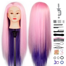 26-28" Training Head Styling Mannequin Manikin Doll With Hair Braid Tools Sets