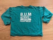 B.U.M. Equipment Sweatshirt Mens No tag 90s Vintage Graphic Aqua Teal Color