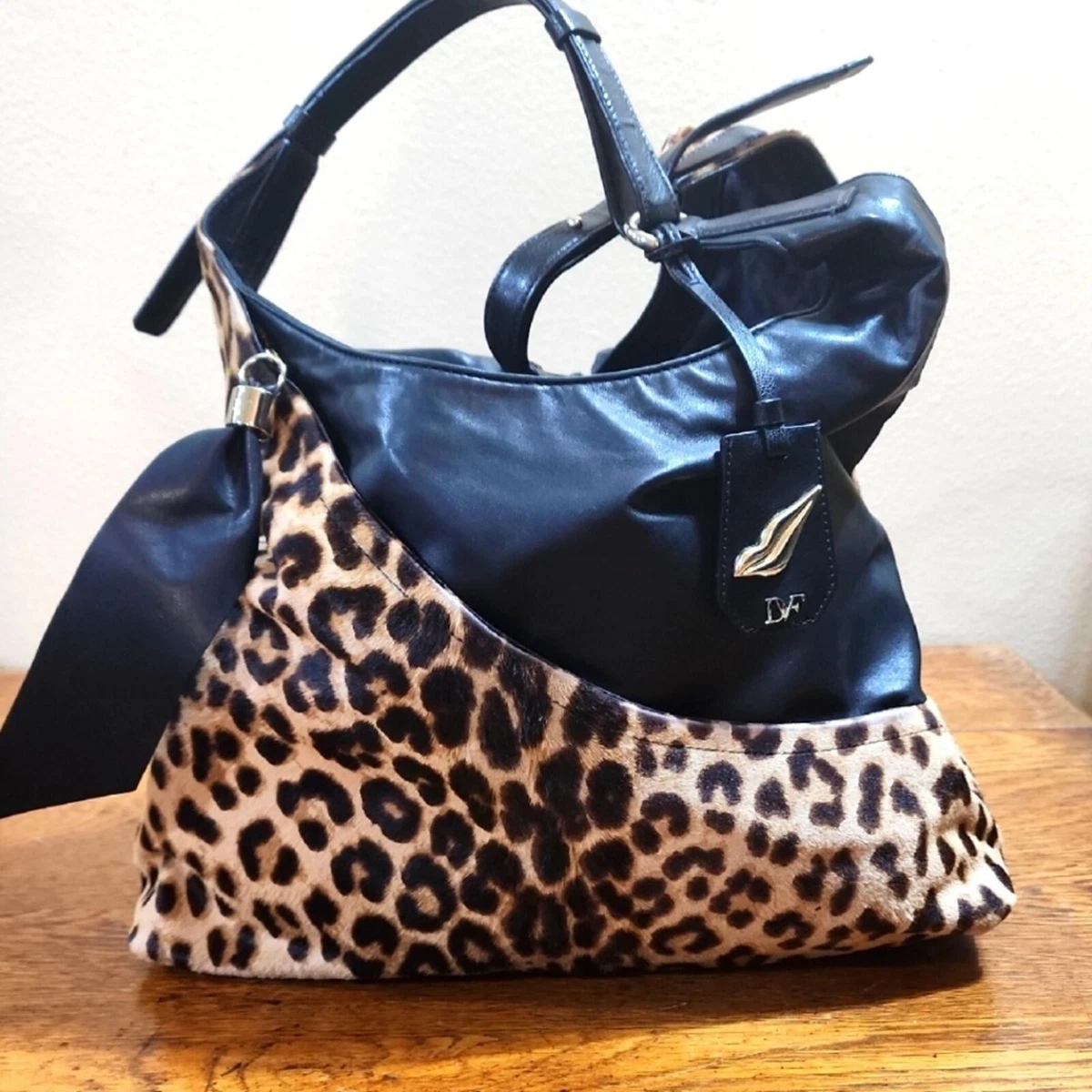 DVF Sutra Leopard Print Jacquard Backpack Diane von Furstenberg leather bag Vintage Diane Von Furstenberg Sac De Voyage Cheetah  main image 2