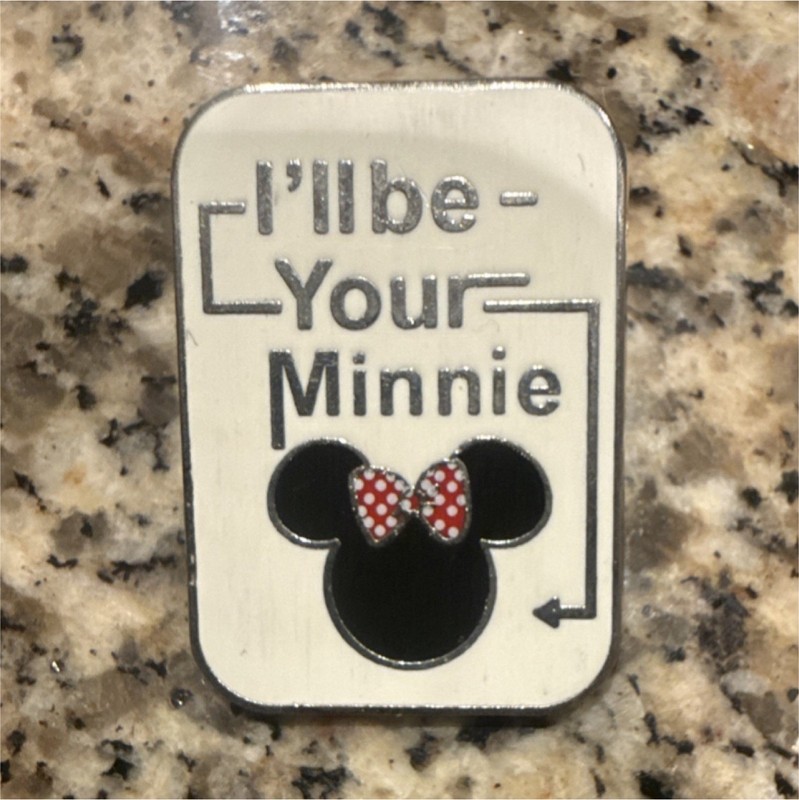 Disney Minnie Mouse Pin I'll Be Your Minnie Red Polka Dot Bow Single