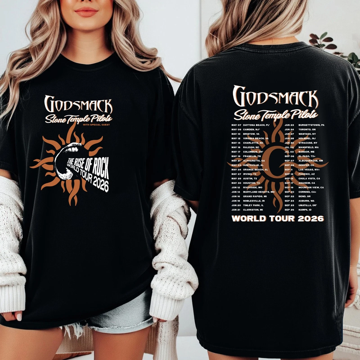 希少◎STONE TEMPLE PILOTS Tシャツ XL GODSMACK Godsmack Stone Temple Pilots World Tour 2026 Shirt | eBay