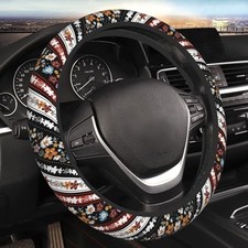 Steering Wheel Cover Women Men Flower Elastic Stretch Soft Car Boho Floral