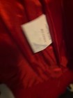 Red Maroon 100% Wool Ruffle Trim Zip Up VENARIO  3/4 Coat Jacket Womens Large L — photo 5