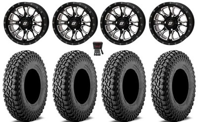 Sedona Fusion 14'' Wheels Mach +30mm 28'' Incursion A/T Tires RZR Turbo S / RS1