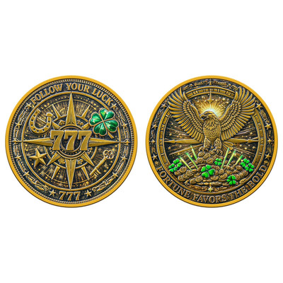 Four Leaf Clover &Eagle Lucky Coin | Lottery Ticket Scratcher Tool with...