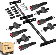 10L0L 4PCS Universal Retractable Golf Cart Seat Belt Kit with Bracket for Yamaha