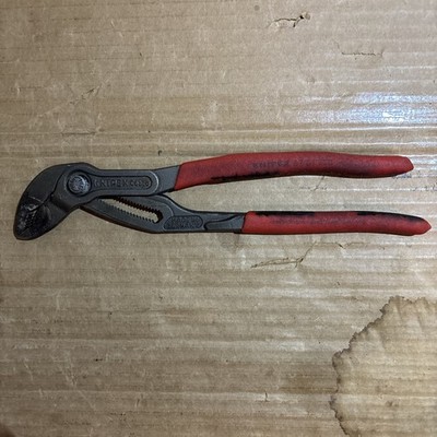 Knipex 87 01 250 Cobra 10'' High-Tech Water Pump Pliers, Serrated, Push-Button