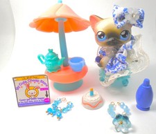 Littlest Pet Shop Siamese Cat 5 with cute accessories authentic