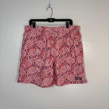 Vineyard Vines Swim Trunks Mens Large Coral Pink Crab Print Mesh Lined Shorts