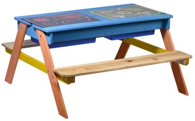 Dobar Picknicktisch inkl. Matschkiste 94 x 94 x 5057 cm  Essplatz Set