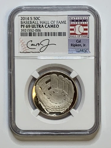 2014-S Baseball Hall Of Fame Half Dollar NGC PF69 Ultra Cameo **CAL RIPKIN Jr