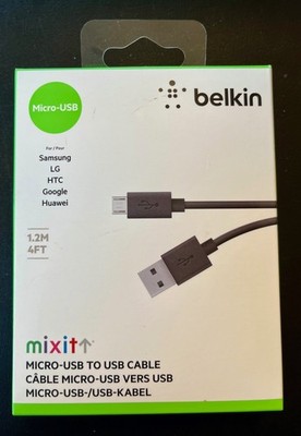 Belkin MIXIT blk Micro-USB to USB Cable for Samsung/LG/HTC/ Google/ Huawei 4 FT