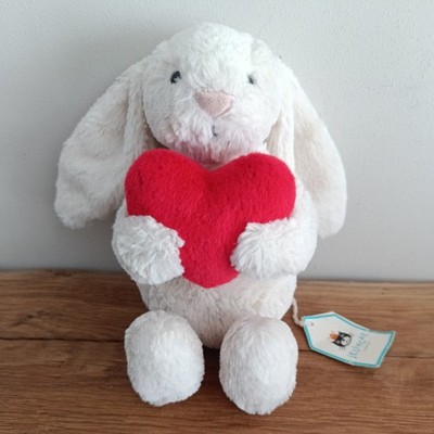 Jellycat kleines kleines rotes Liebesherz Bashful Bunny Valentinstag Hase - mit Etikett