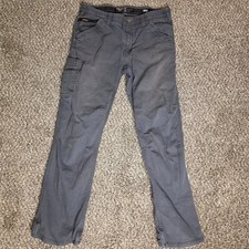 Ariat Rebar M4 Relaxed Boot Cut Work Pants Mens 35x34 Gray Utility Canvas Pocket