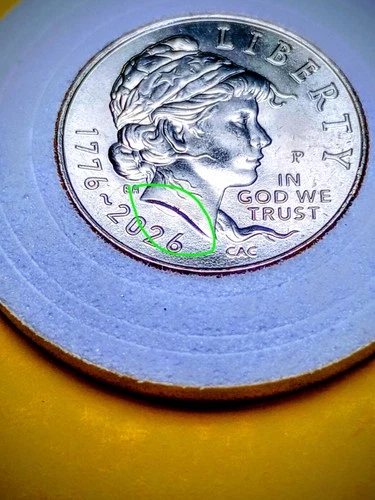 2026 P Emerging Liberty Dime with DIE CRACK UNDER BUST ERROR