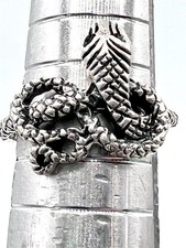 Sterling Silver Coiled Snake Ring Size 6 Gothic Serpent Design