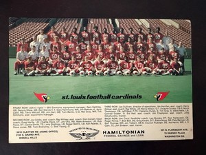 1974 Autographed St. Louis Football Cardinals Team Photo; Jim Hart Terry Metcalf