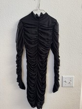 Fashion Nova Paparazzi Ruched Dress Black Size S  