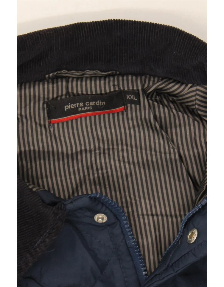 PIERRE CARDIN Mens Paris Quilted Jacket UK 44 2XL Navy Blue Polyester DF63 - Image 3 of 3