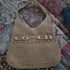 Coach Brooklyn Small Straw Shoulder Bag 28 Missing Letter A.