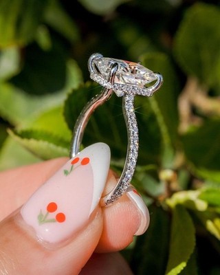 925 Silver Open Gallery Set 2.50ct Radiant Cut Moissanite Eternity Bridal Ring