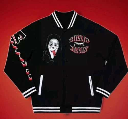 Scream Ghostface Wassup Varsity Jacket Chillin' Killin' SZ Large (Hang) $69.99  - product listing photo