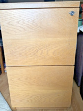 Wooden 2 Draw Filing Cabinet Beige Used Files Storage for Work Office School