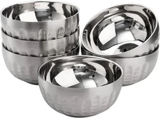 Cedilis 6 Pack SUS304 Stainless Steel Cereal Bowls, 28Oz Double-Walled Insulated
