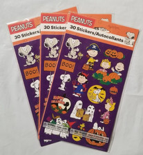 PEANUTS Gang Halloween Theme Stickers Snoopy Charlie Brown The Great Pumpkin NEW