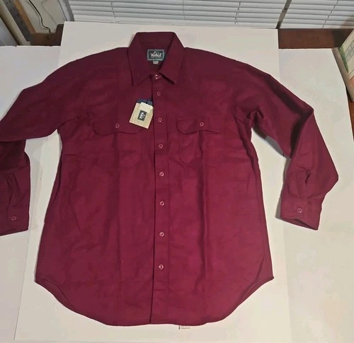 Vintage Woolrich Burgundy Shirt Men's L Chamois Deadstock New With Tags Y2K  - product listing photo