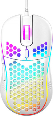 Honeycomb Wired Gaming Mouse with RGB On/Off Switch, 7200 Adjustable DPI, Ergono