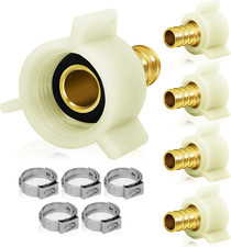 5 Pack 1/2 Inch Brass Crimp PEX Fittings - 1/2" PEX X 1/2" NPT Female Threaded S