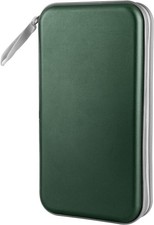 CD/DVD Case Holder 80 Capacity Hard Plastic Disc Cases Storage Binder Dark Green