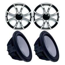 Two Wet Sounds Revo 10" Subs Grills-Black Subs Black Grills Steel Inserts-2Ohm