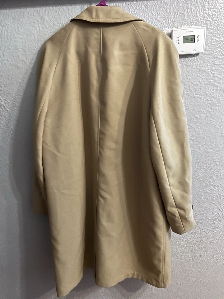 Vintage Sears The Mens Store Trench Coat Jacket 46R Tan  Zip Out Liner - Image 4 of 4