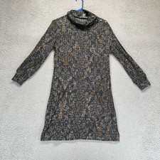 London Times Multicolor Size PS Petite Cowl Neck Floral Mini Sweater Dress