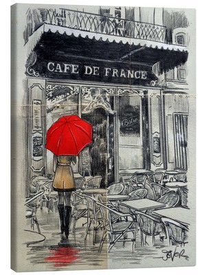 Leinwandbild Café in Frankreich - Loui Jover