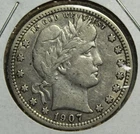 1907 O Barber Quarter XF