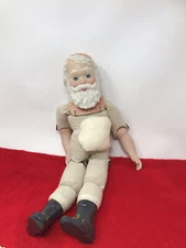 Vintage NOS￼ Bisque Jointed 20” Santa Doll Byron Molds B550 Porcelain Christmas