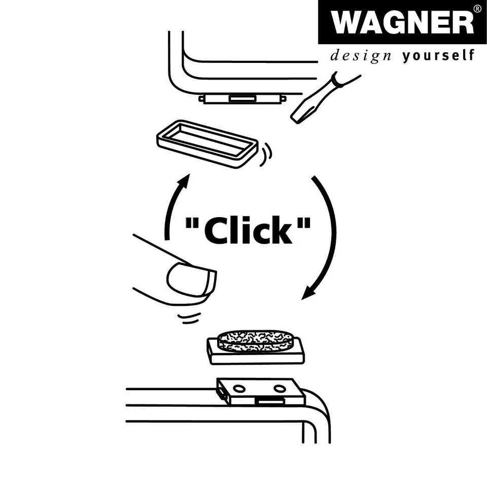 WAGNER Möbelgleiter Stuhlgleiter 8er-Set QuickClick Ersatzgleiter Eckig 32x15mm - Bild 3 von 4